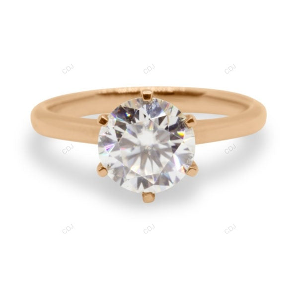 Two Tone Solitaire Lab Grown Diamond Ring