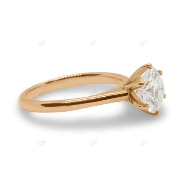 Two Tone Solitaire Lab Grown Diamond Ring