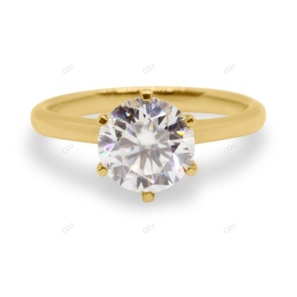 Solitaire Solid Gold Lab Grown Diamond Ring