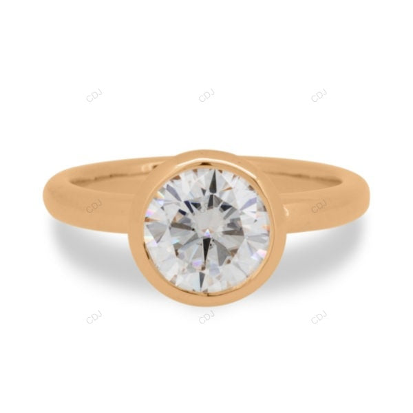 Bezel Set Solitaire Lab Grown Diamond Ring