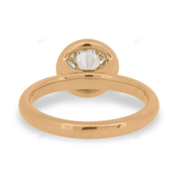 Bezel Set Solitaire Lab Grown Diamond Ring