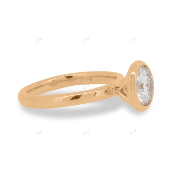 Bezel Set Solitaire Lab Grown Diamond Ring
