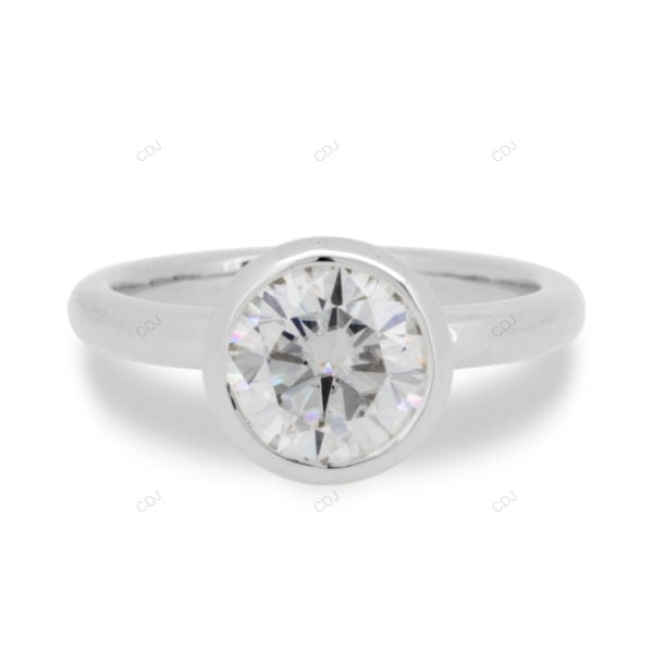 Bezel Set Solitaire Lab Grown Diamond Ring