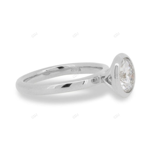 Bezel Set Solitaire Lab Grown Diamond Ring