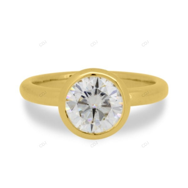 Bezel Set Solitaire Lab Grown Diamond Ring