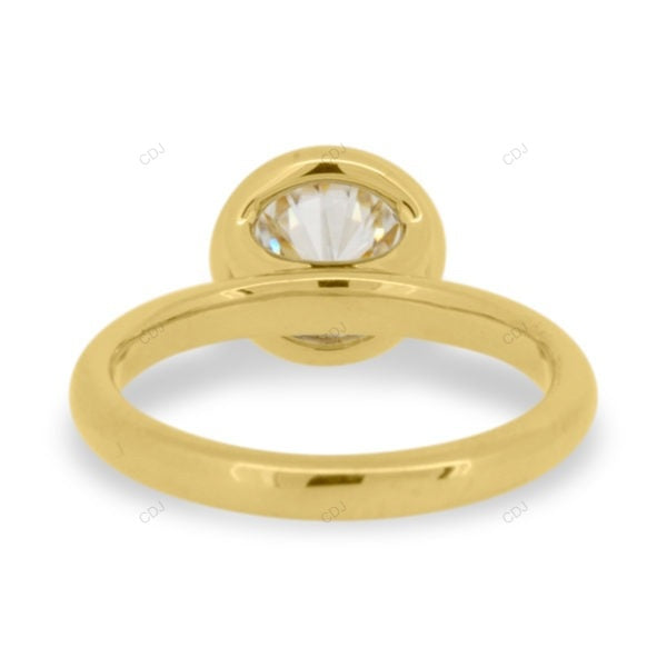 Bezel Set Solitaire Lab Grown Diamond Ring