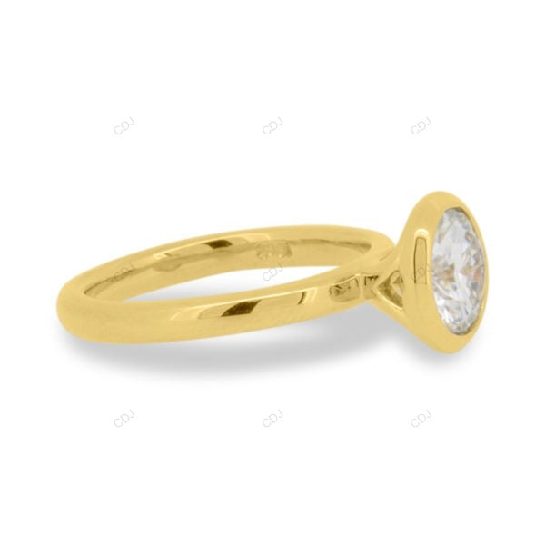 Bezel Set Solitaire Lab Grown Diamond Ring