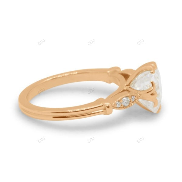 Asscher Cut Lab Grown Diamond Vintage Gold Ring