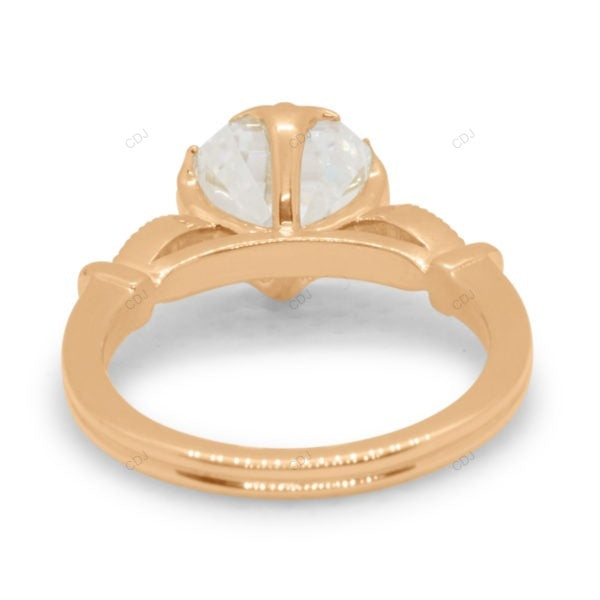 Asscher Cut Lab Grown Diamond Vintage Gold Ring