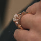 Asscher Cut Lab Grown Diamond Vintage Gold Ring