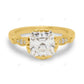 Asscher Cut Lab Grown Diamond Vintage Gold Ring