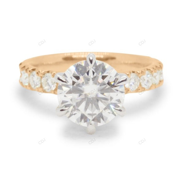 Two Tone Cluster Lab Grown Diamond Ring