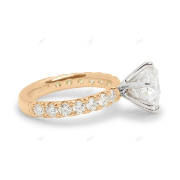 Two Tone Cluster Lab Grown Diamond Ring