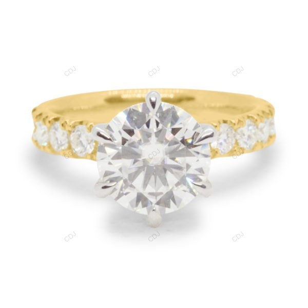 Two Tone Cluster Lab Grown Diamond Ring