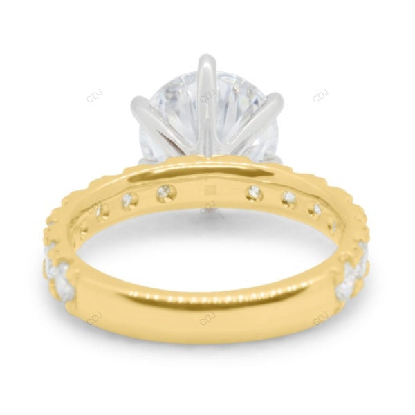 Two Tone Cluster Lab Grown Diamond Ring