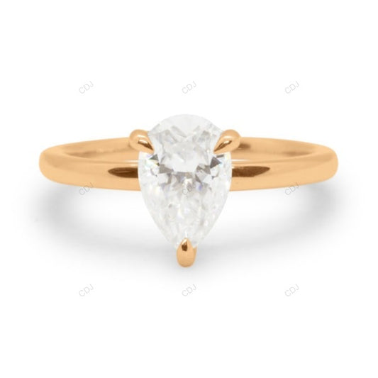 Pear Cut Rose Gold Lab Grown Diamond Ring