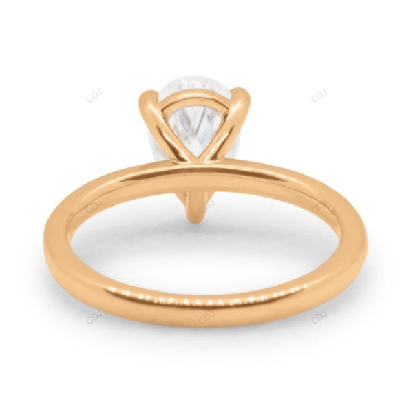 Pear Cut Rose Gold Lab Grown Diamond Ring