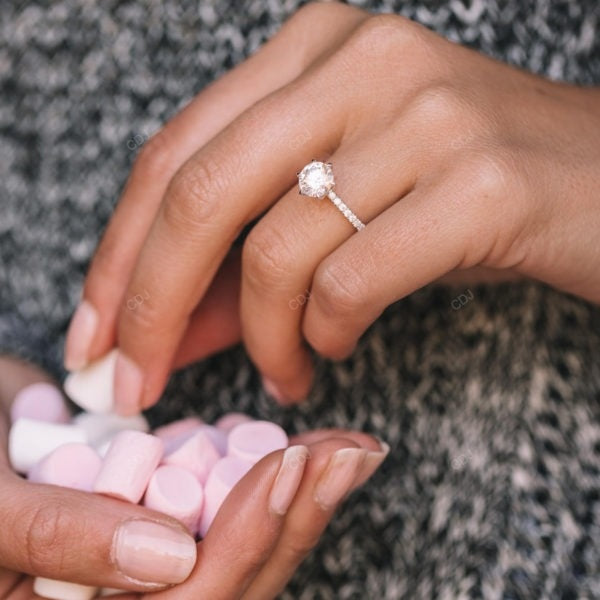 Rose Gold Lab Grown Diamond Engagement Ring