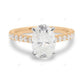 Two Tone Oval Cut Cluster Lab Grown Diamond Ring