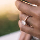Two Tone Oval Cut Cluster Lab Grown Diamond Ring