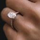 Two Tone Oval Cut Cluster Lab Grown Diamond Ring