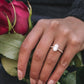 Two Tone Oval Cut Cluster Lab Grown Diamond Ring