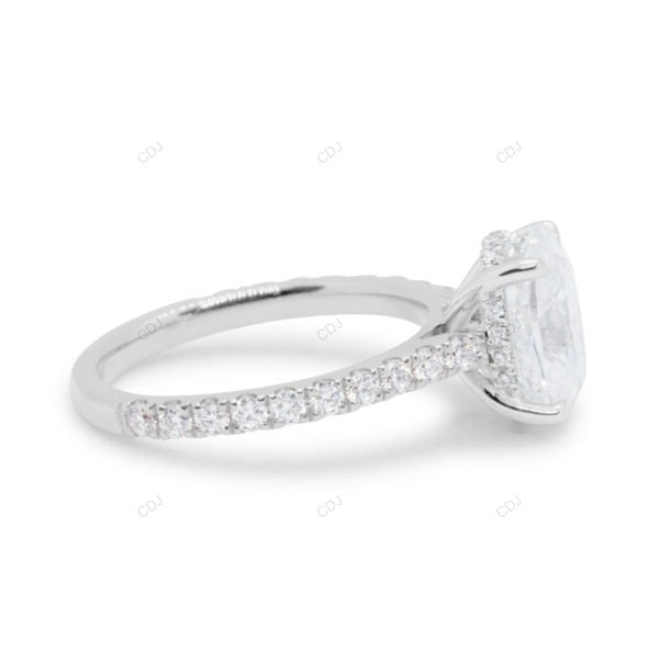 Two Tone Oval Cut Cluster Lab Grown Diamond Ring