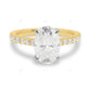 Two Tone Oval Cut Cluster Lab Grown Diamond Ring