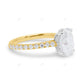 Two Tone Oval Cut Cluster Lab Grown Diamond Ring