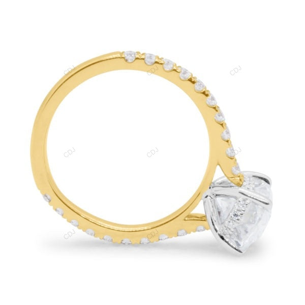 Two Tone Oval Cut Cluster Lab Grown Diamond Ring