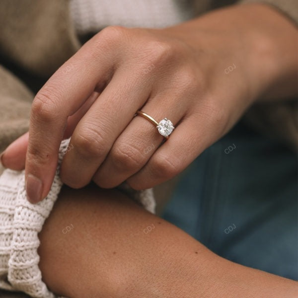 Solitaire Two Tone Lab Grown Diamond Solid Gold Ring