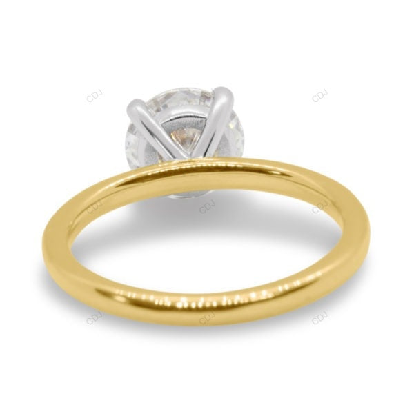 Solitaire Two Tone Lab Grown Diamond Solid Gold Ring