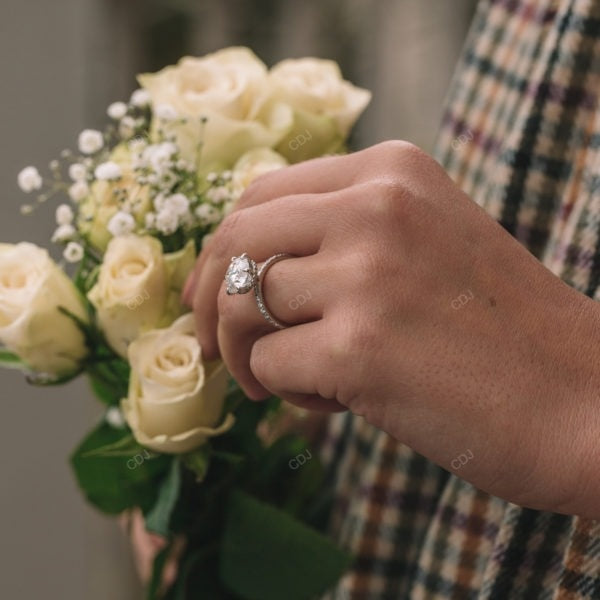 Hidden Halo White Gold Lab Grown Diamond Ring