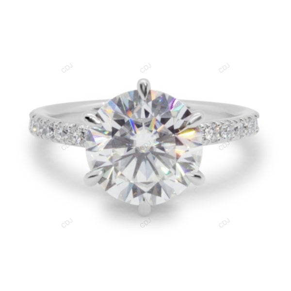 Hidden Halo White Gold Lab Grown Diamond Ring