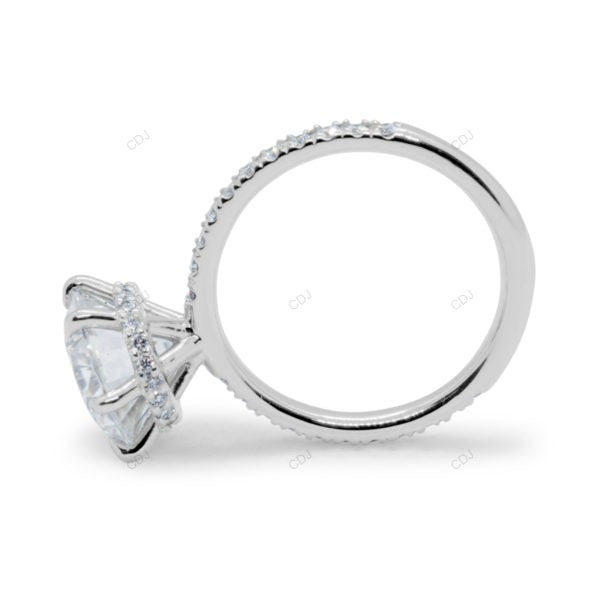 Hidden Halo White Gold Lab Grown Diamond Ring