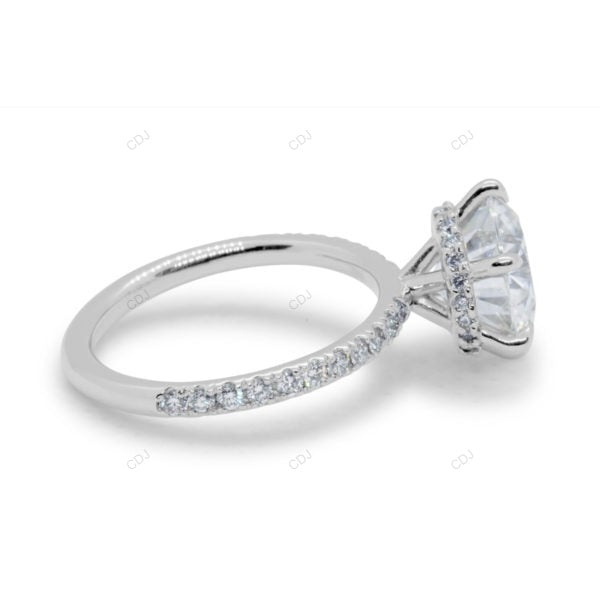 Hidden Halo White Gold Lab Grown Diamond Ring