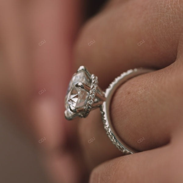 Hidden Halo White Gold Lab Grown Diamond Ring