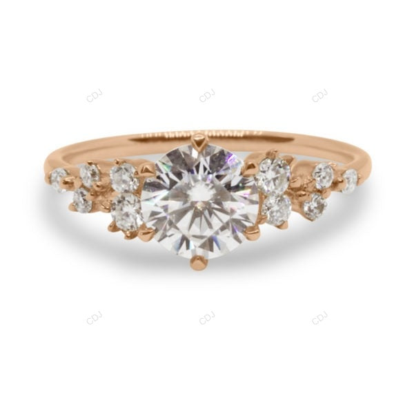 Rose Gold Lab Grown Diamond Cluster Ring