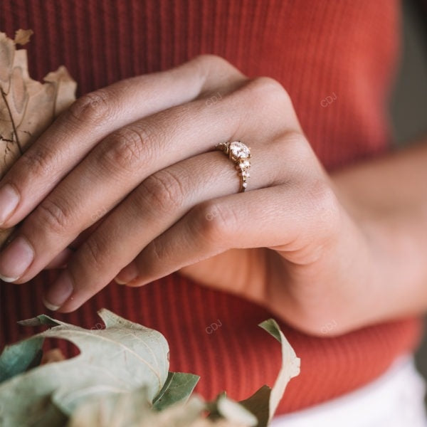 Rose Gold Lab Grown Diamond Cluster Ring
