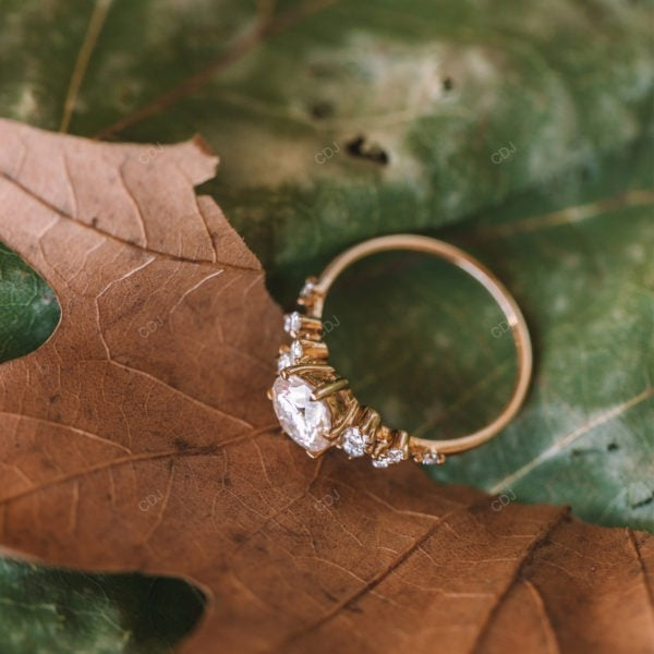 Rose Gold Lab Grown Diamond Cluster Ring