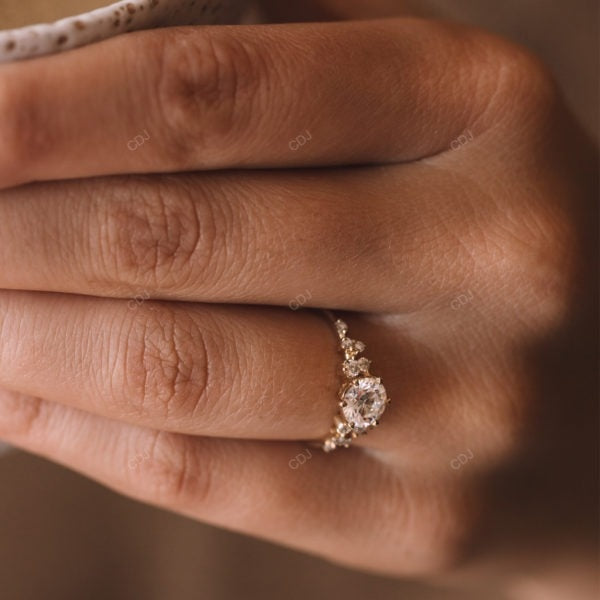 Rose Gold Lab Grown Diamond Cluster Ring