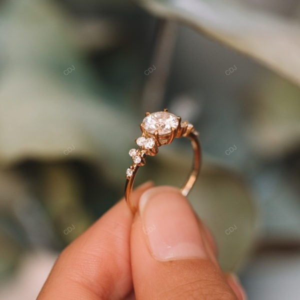 Rose Gold Lab Grown Diamond Cluster Ring