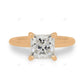 Princess Cut Lab Grown Diamond Hidden Halo Gold Ring