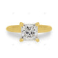 Princess Cut Lab Grown Diamond Hidden Halo Gold Ring