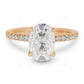 Oval Cut Hidden Halo Lab Grown Diamond Rose Gold Ring