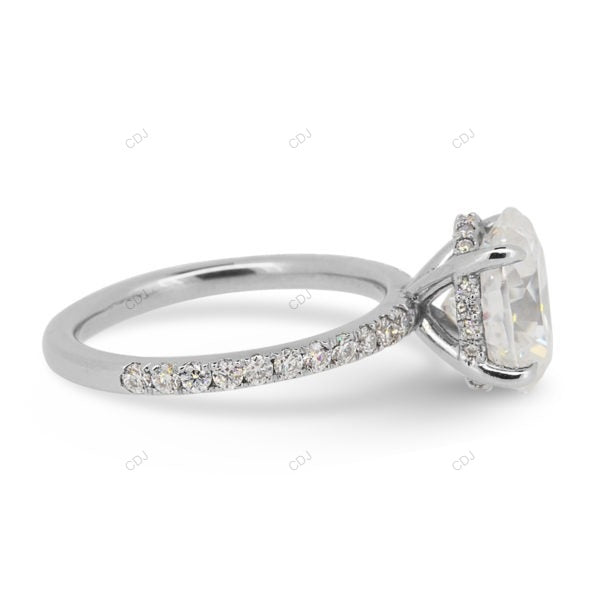 Oval Cut Hidden Halo Lab Grown Diamond Rose Gold Ring