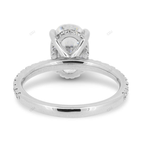 Oval Cut Hidden Halo Lab Grown Diamond Rose Gold Ring