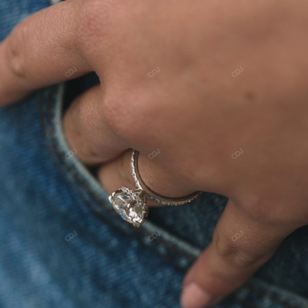 Hidden Halo White Gold Lab Grown Diamond Ring