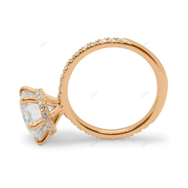 Hidden Halo White Gold Lab Grown Diamond Ring