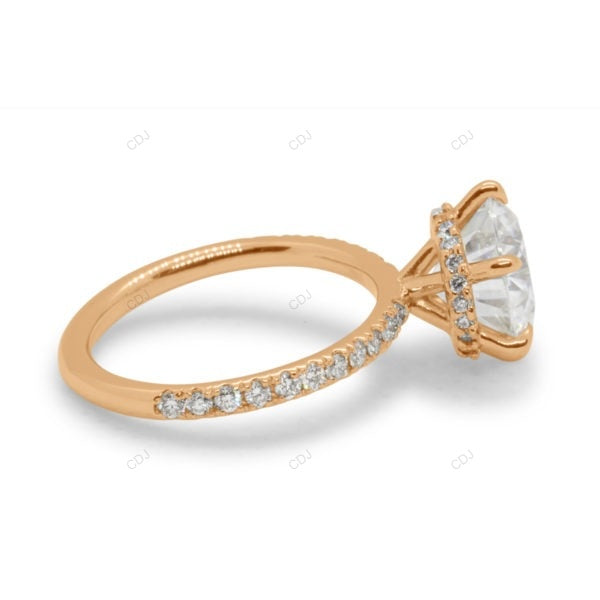 Hidden Halo White Gold Lab Grown Diamond Ring